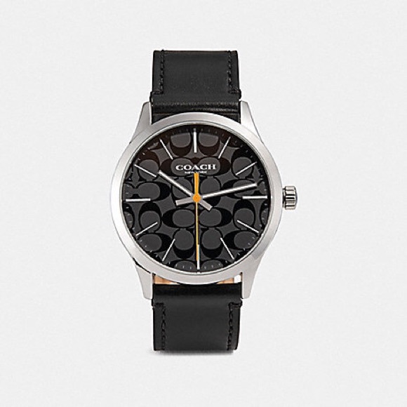 Coach Men's Watch Baxter  W1584 Leather Black - Picture 2 of 10